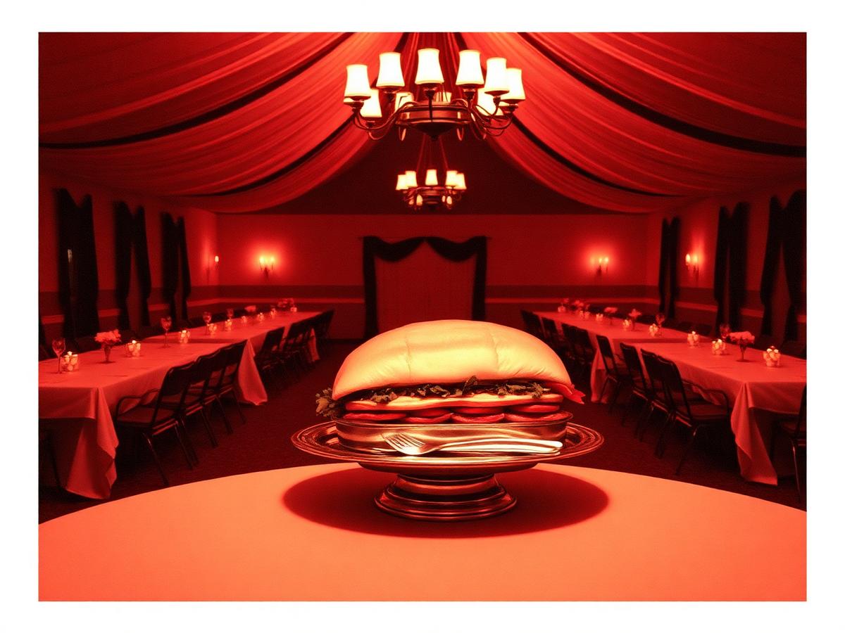 Reception Hall, Lawn Country Club, showing the eight-foot party sub in situ
